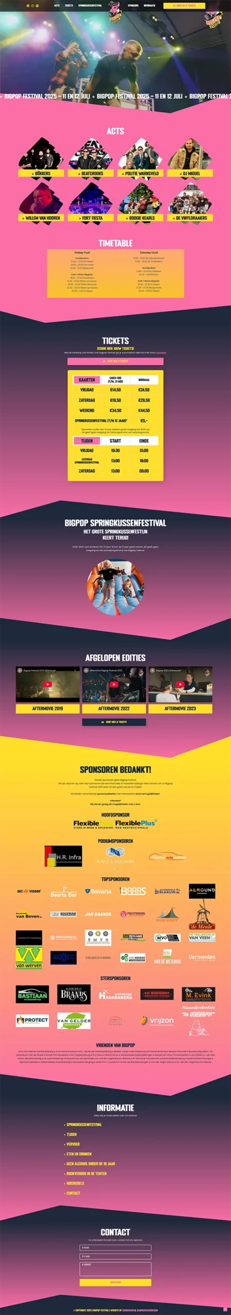 Portfolio 12 bigpop festival bandbosswebdesign